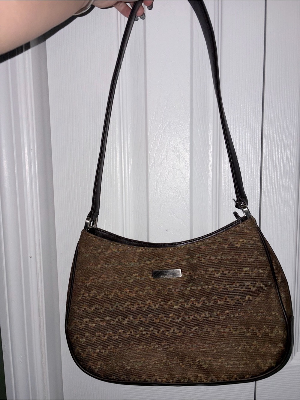 Liz Claiborne Brown Patterned Shoulder Bag